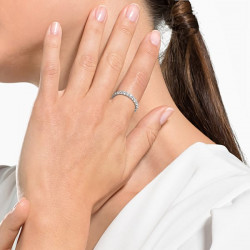 SWAROVSKI - Anello Vittore XL Bianco, Placcato rodio