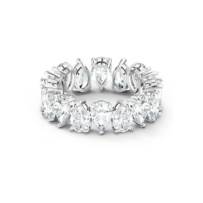 SWAROVSKI - Anello largo Vittore Cristalli taglio Pear, Bianco, Placcato