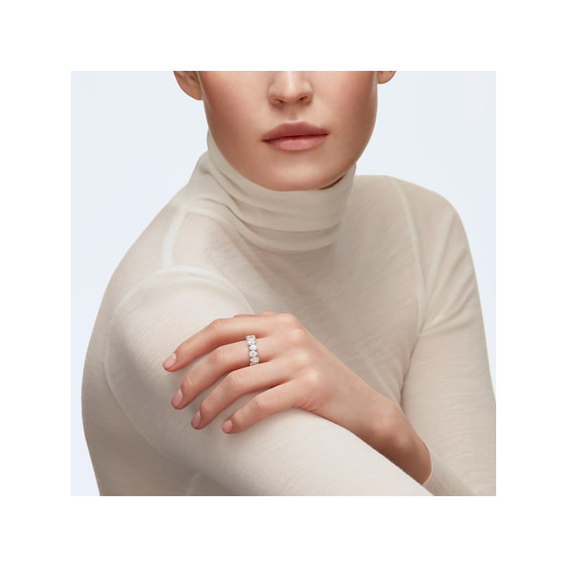 SWAROVSKI - Anello largo Vittore Cristalli taglio Pear, Bianco, Placcato