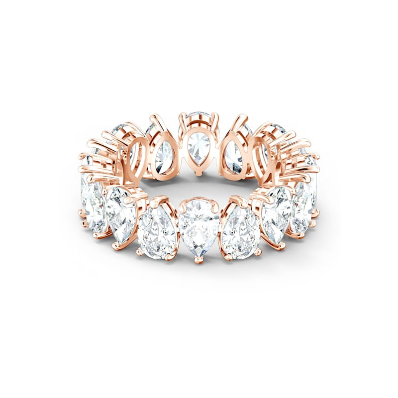 SWAROVSKI - Anello Vittore Cristalli taglio Pear, Bianco, Placcato colo