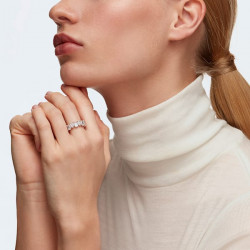 SWAROVSKI - Anello Vittore Cristalli taglio Pear, Bianco, Placcato colo