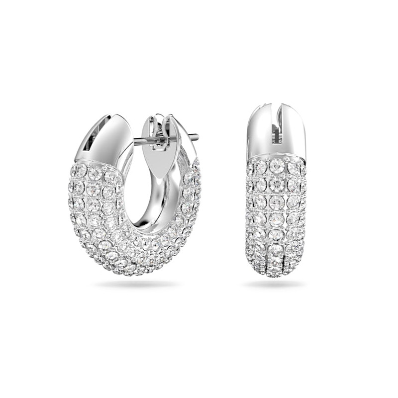 SWAROVSKI - Orecchini a cerchio Dextera Pavé, Bianco, Placcato rodio