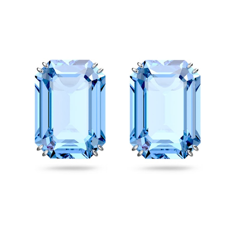 Swarovski - Orecchini a lobo Millenia Cristalli taglio ottagonale, Blu