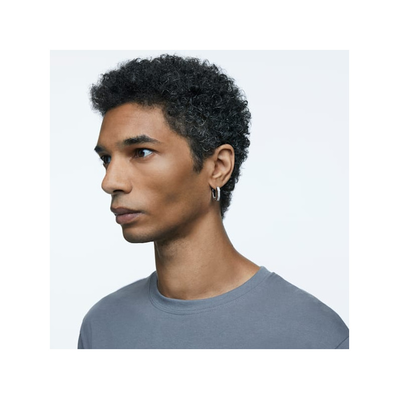 Orecchini a cerchio Dextera Ottagonale, Piccoli, Bianco