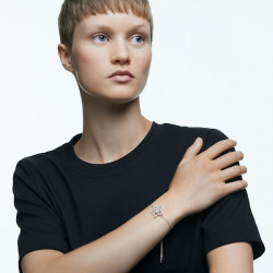 swarovski - Braccialetto Stella Bianco, Placcato rodio