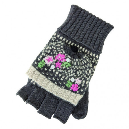 Guanti lana aperti fantasia