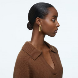 SWAROVSKI - Orecchini a cerchio Dextera Ottagono, cristalli pavé, Grande, Bianco