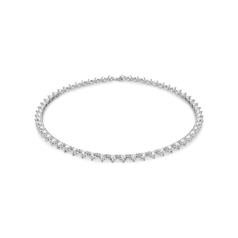 Swarovski - Collana Millenia Taglio triangle, Bianco, Placcato rodio