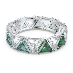 Swarovski - Anello cocktail Millenia Cristalli taglio Triangle, Verde,