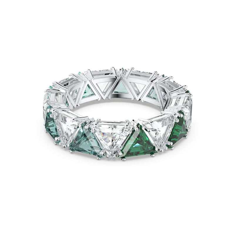 Swarovski - Anello cocktail Millenia Cristalli taglio Triangle, Verde,