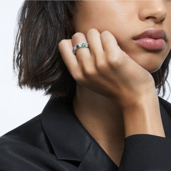 Swarovski - Anello cocktail Millenia Cristalli taglio Triangle, Verde,