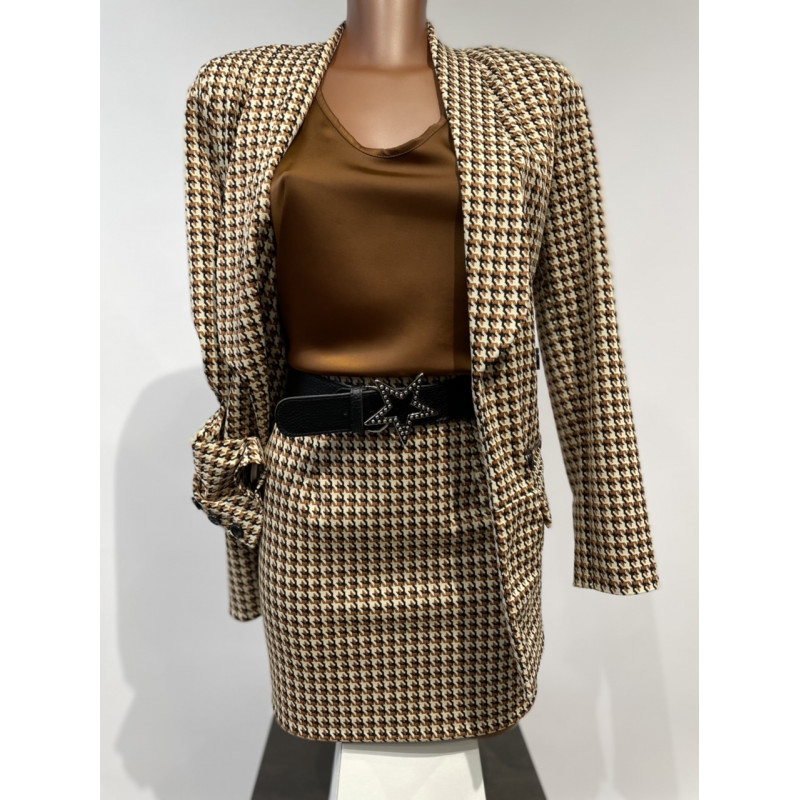 Blusa smanicata in raso pesante