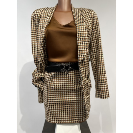 Blusa smanicata in raso pesante