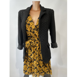 Abito fantasia nero/senape