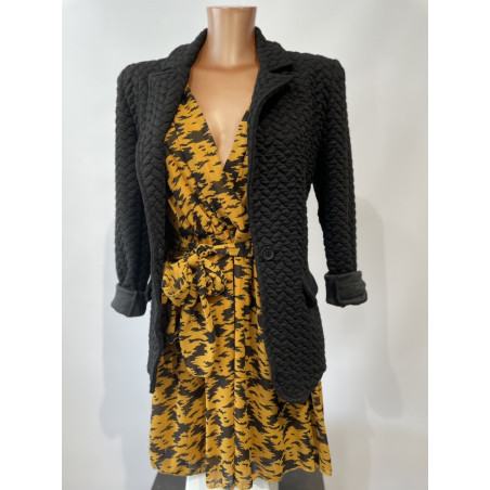 Abito fantasia nero/senape