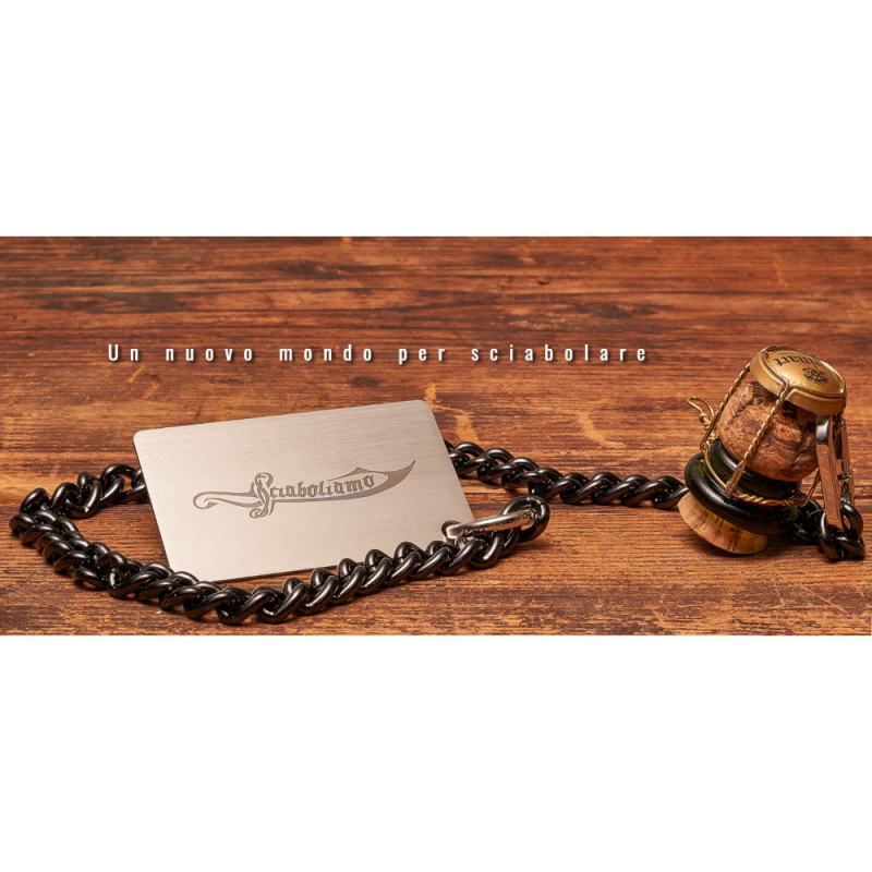 Sciaboliamo - Sabrage Card Con Catena Nera