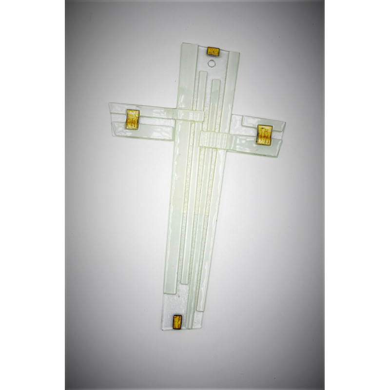 Crocefisso in Vetro Bianco