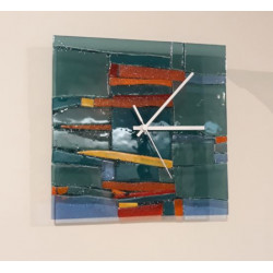 Orologio da parete quadrato multicolore verde