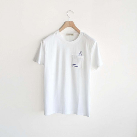 T-shirt bianca con taschino