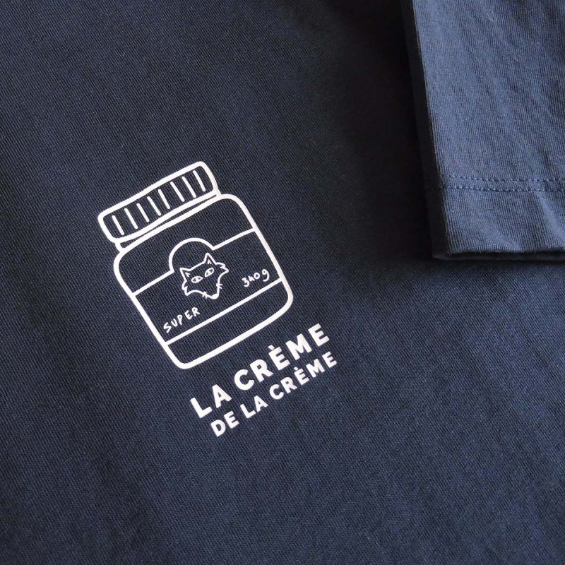 T-shirt blu navy con stampa, dettaglio